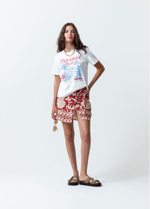 Falda corta estampada