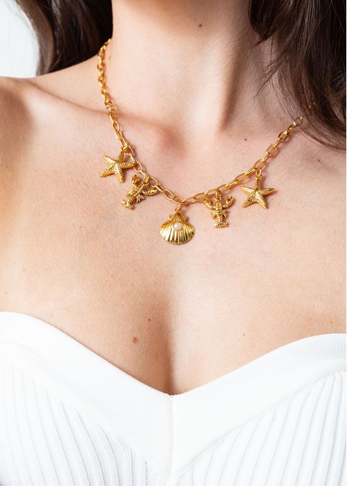 Cadena con dijes de mar