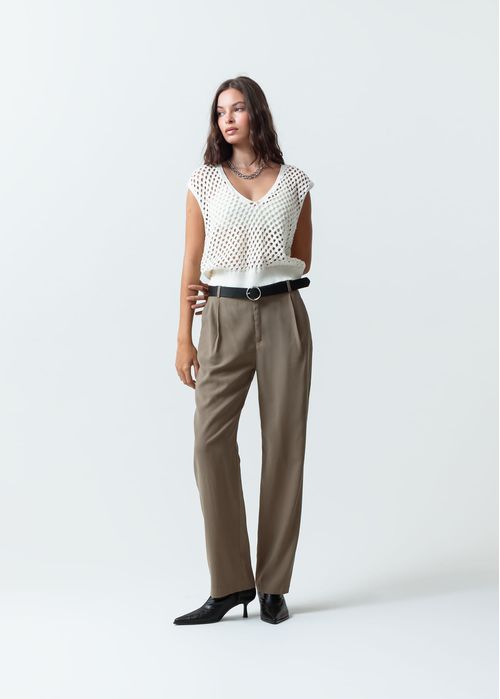Camisa tejida de cuello en V