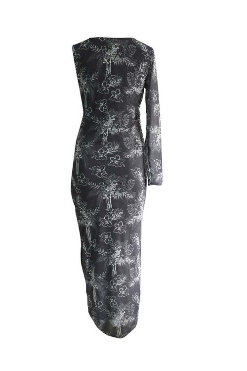 Vestido Largo Arlene Estampado Negro