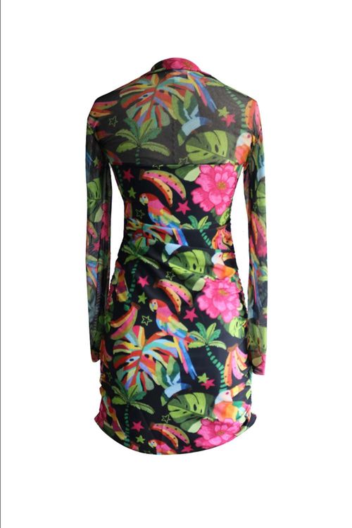Vestido Corto Harmony Estampado Negro