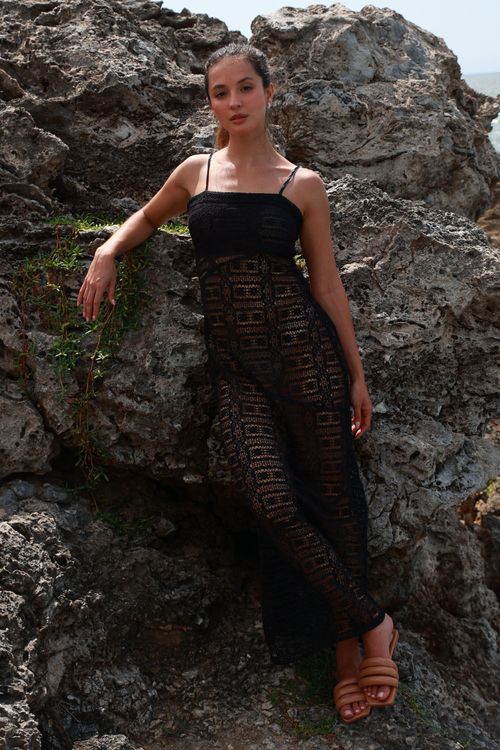 Vestido Largo Iku Negro