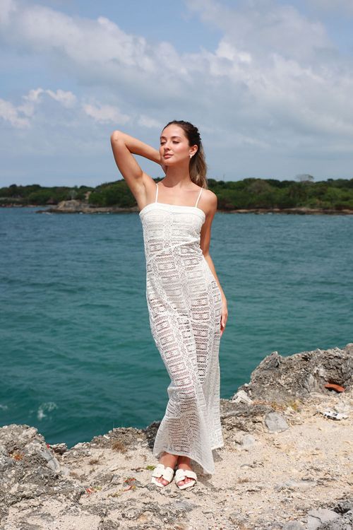 Vestido Largo Iku Marfil