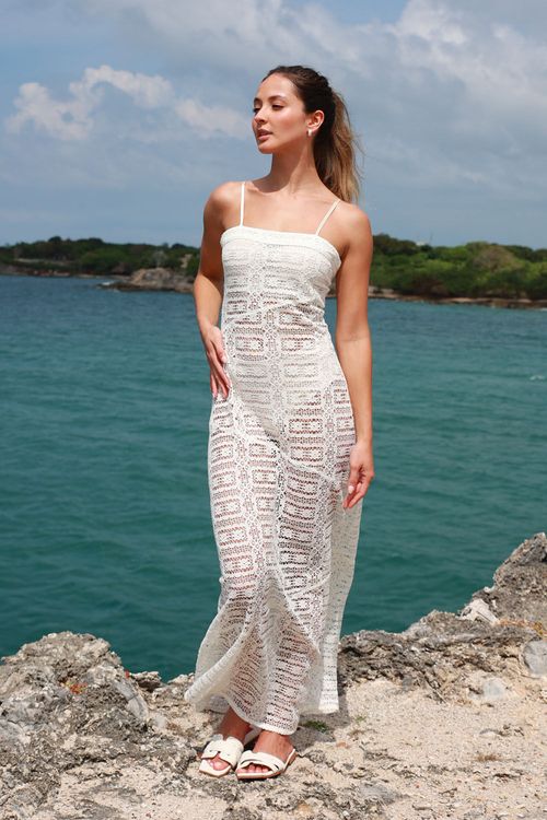 Vestido Largo Iku Marfil