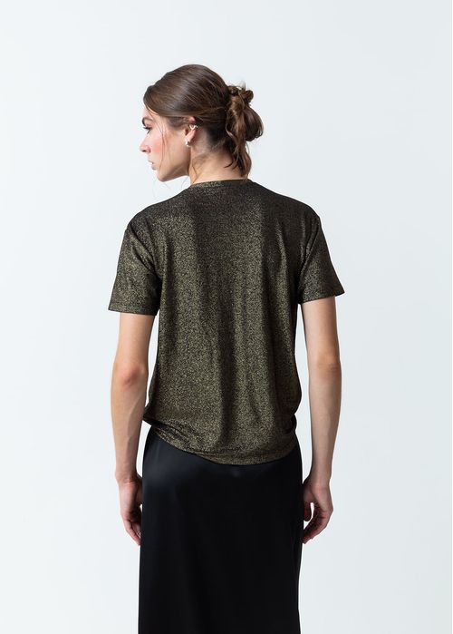 Camiseta de tela con efecto brillo