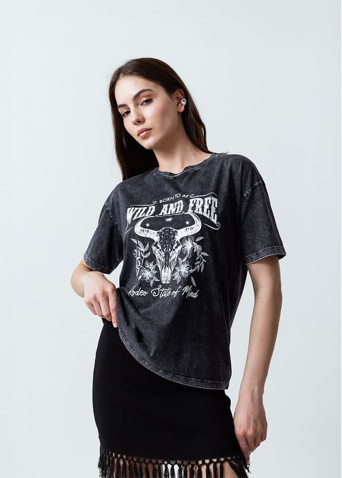 Camiseta básica estampada