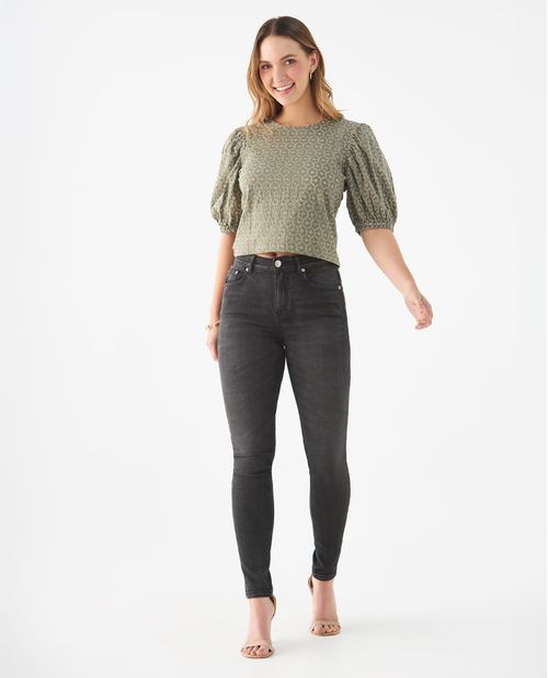 Camisa de manga con volumen para mujer