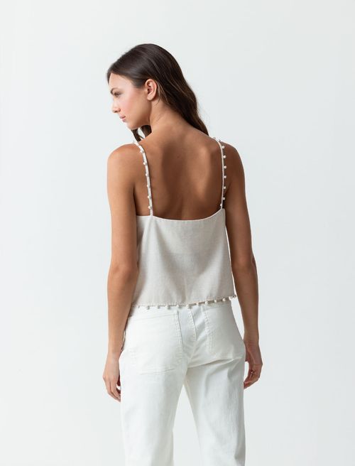 Camisa de tiras con apliques