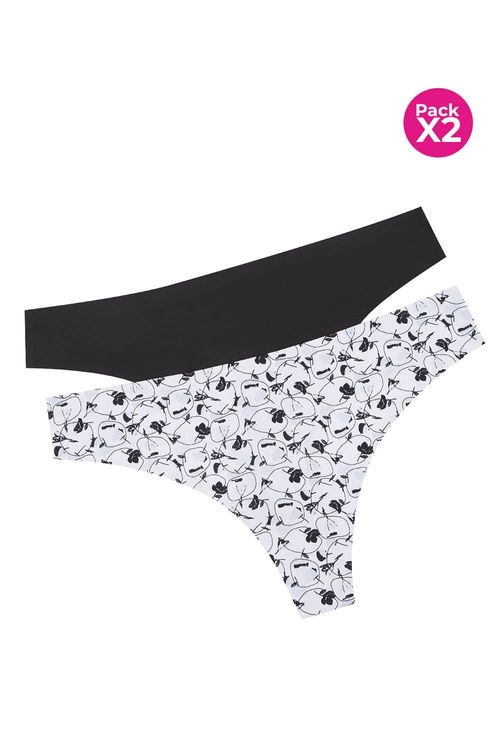Panty tipo brasilera invisible microfibra paquete x2