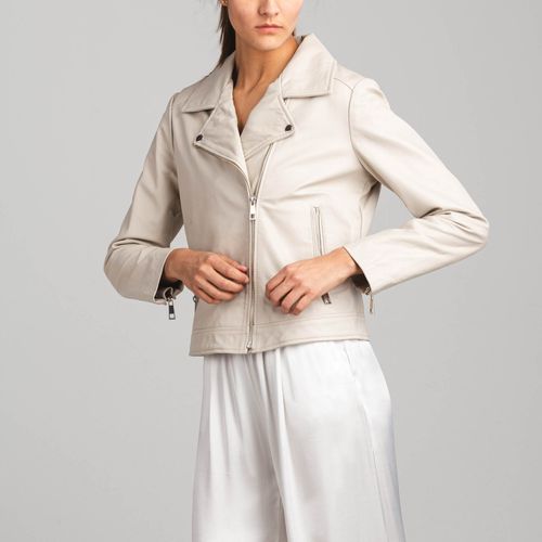 Chaqueta biker agata marfil Gema mh