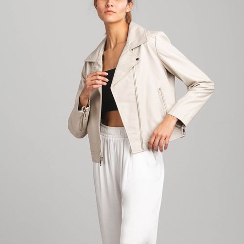 Chaqueta biker agata marfil Gema mh