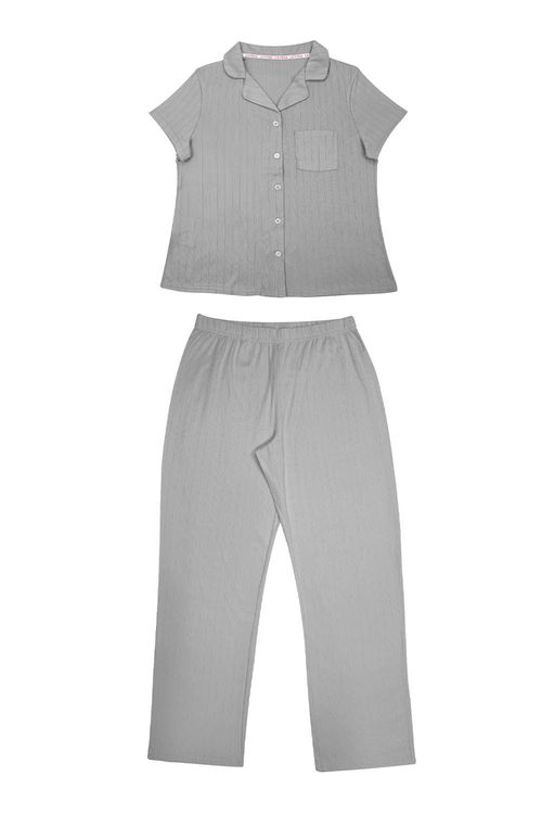 Conjunto de pijama camisa con pantalón largo