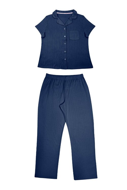 Conjunto de pijama camisa con pantalón largo