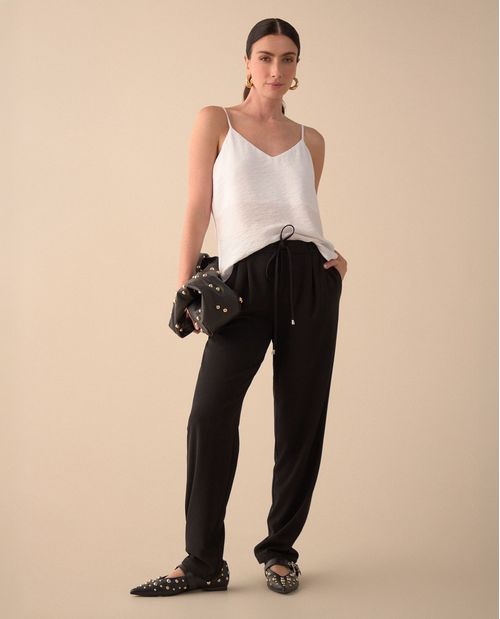 Pantalón elegante ajustable con cordón para mujer