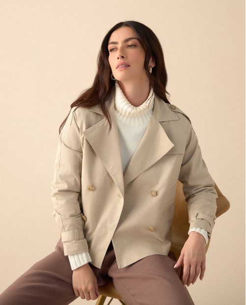 Chaqueta con cuello de solapa para mujer