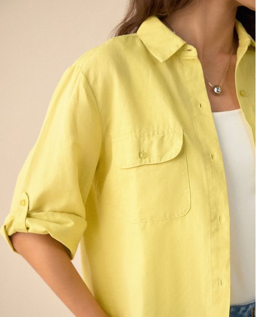 Camisa de diseño abierto para mujer