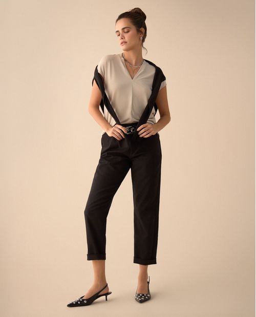 Camisa de tela fluida para mujer