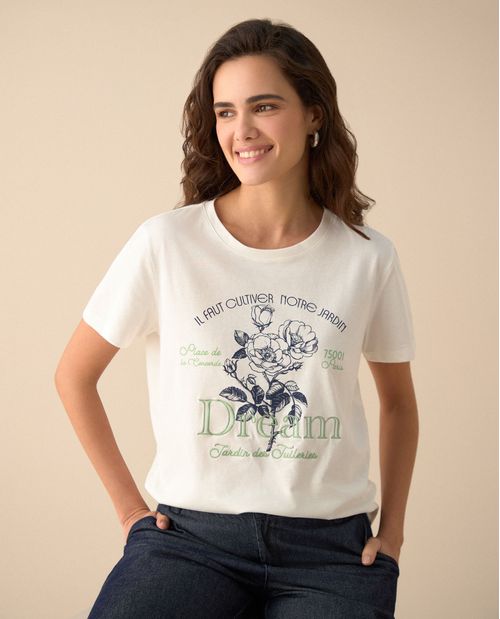 Camiseta estampada básica para mujer