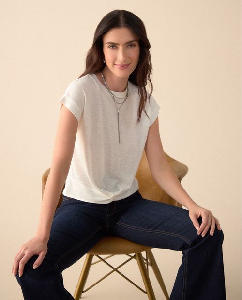 Camiseta de textura suave para mujer