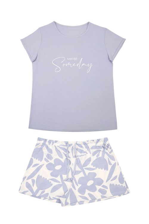 Conjunto de pijama camiseta con cuello redondo