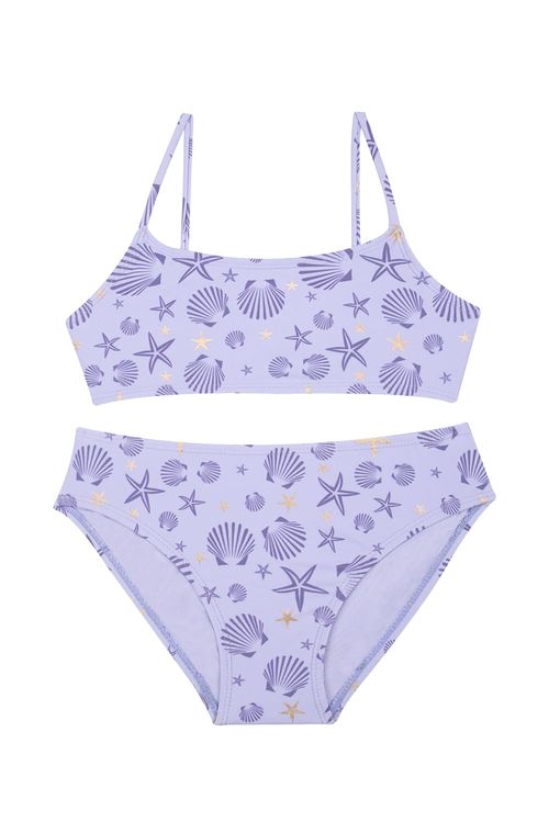 Vestido de baño dos piezas en microfibra para niña