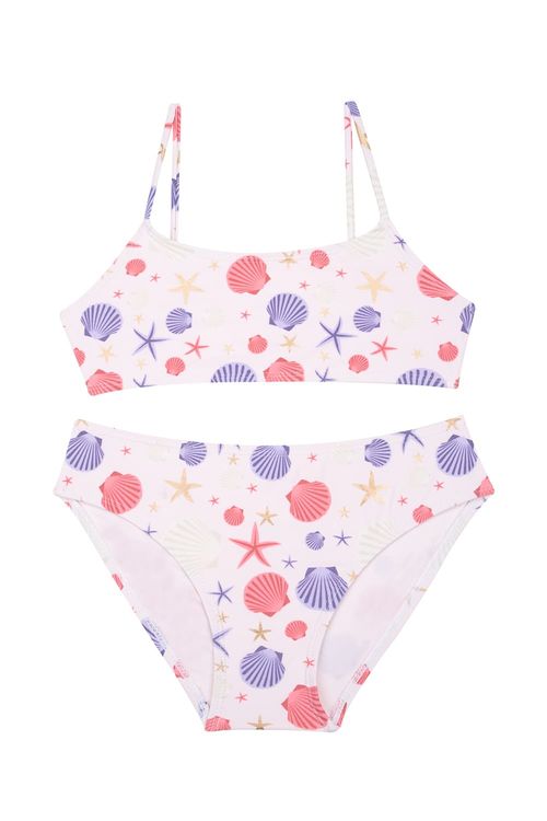 Vestido de baño dos piezas en microfibra para niña