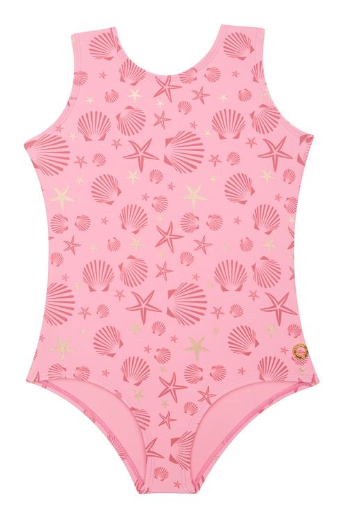 Vestido de baño entero en microfibra para niña
