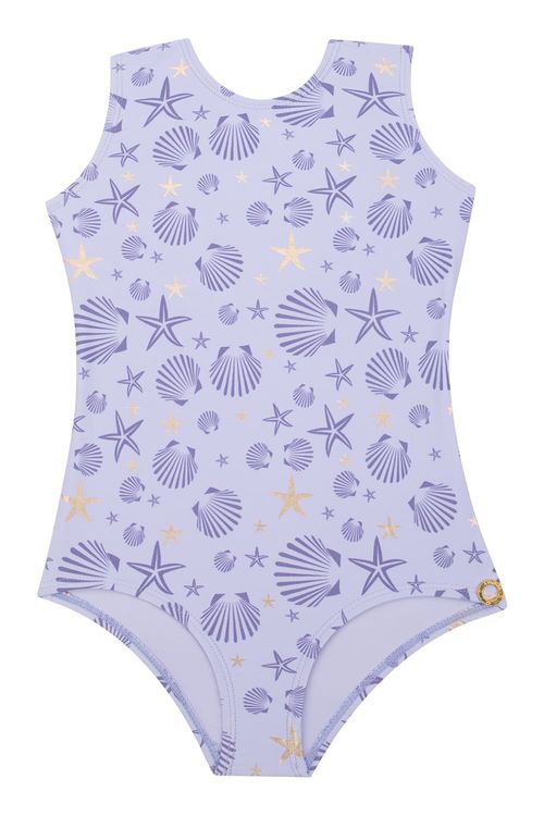 Vestido de baño entero en microfibra para niña