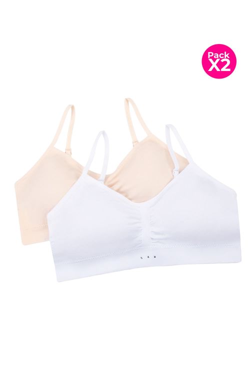 Top paq x2 tipo seamless para adolecentes