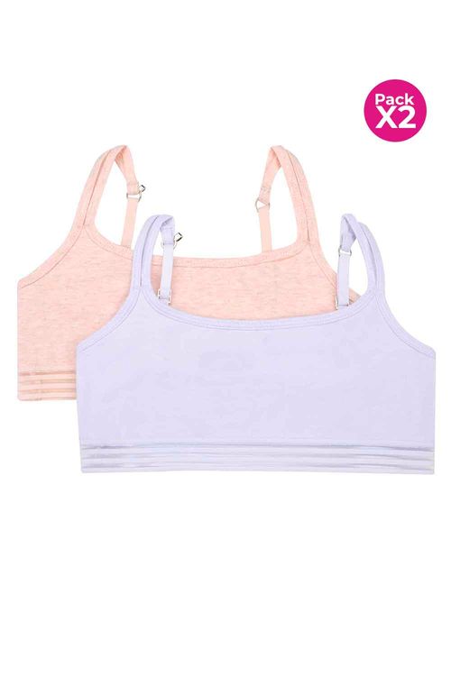 Top en algodón para niña paquete x2