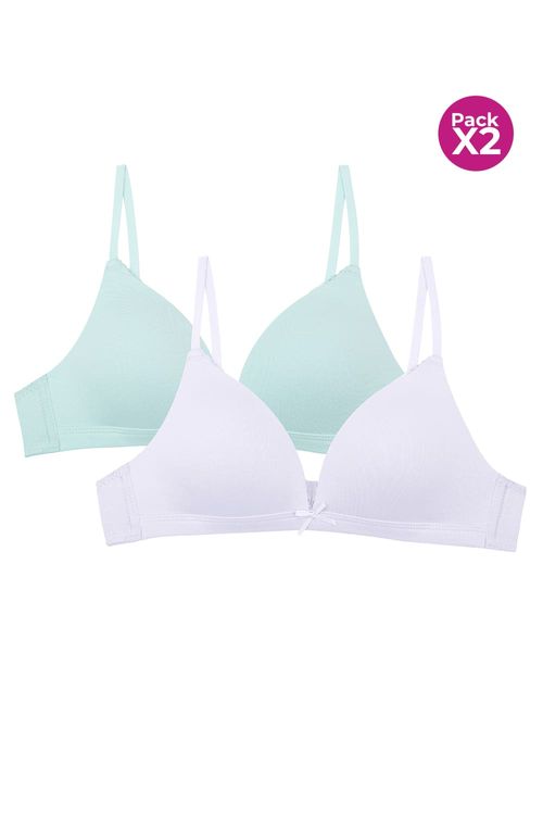 Brasier en algodón para adolecente paquete x2
