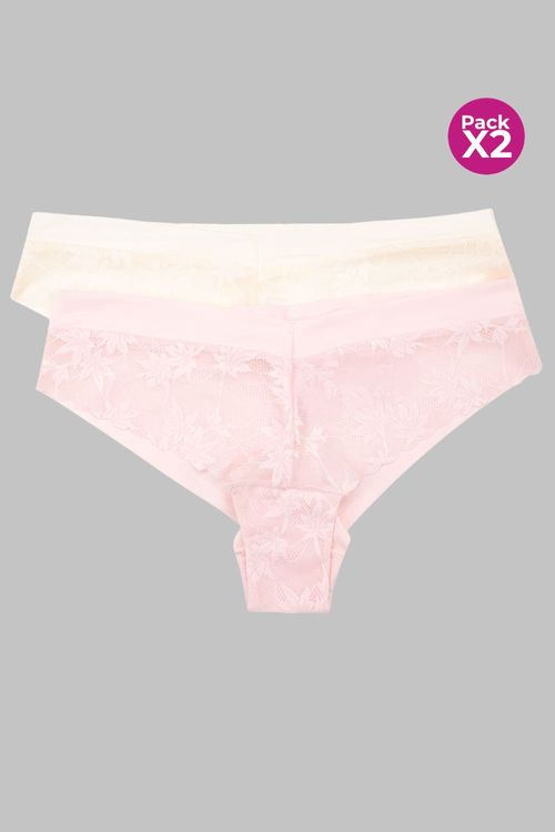 Panty tipo hipster x2 tecnologia corte laser en microfibra
