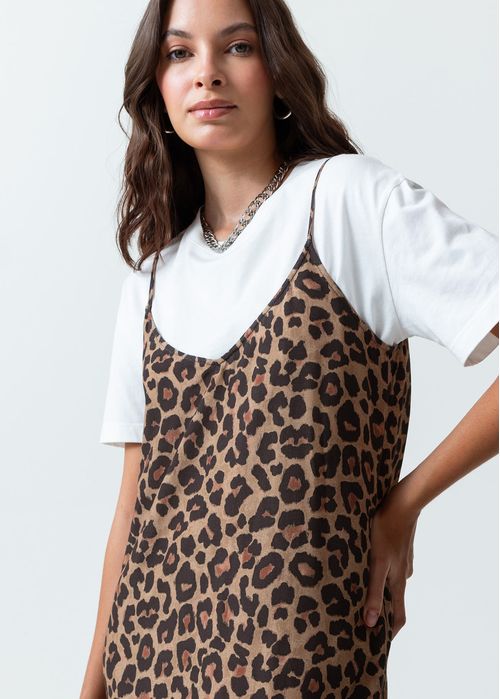 Vestido largo de animal print