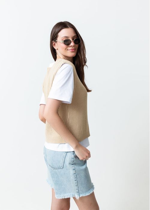 Camisa tejida cuello en V