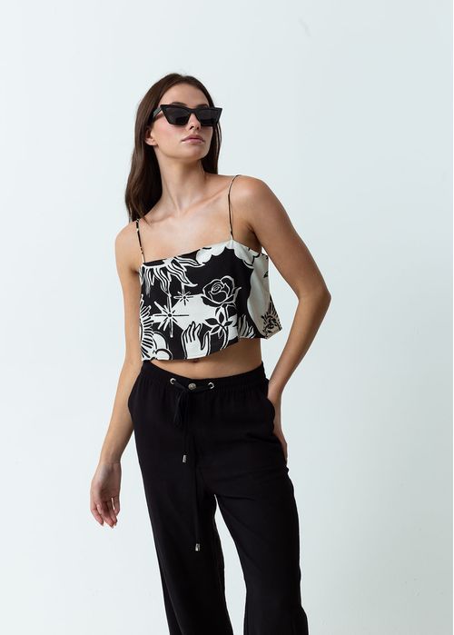 Camisa de tiras estampada
