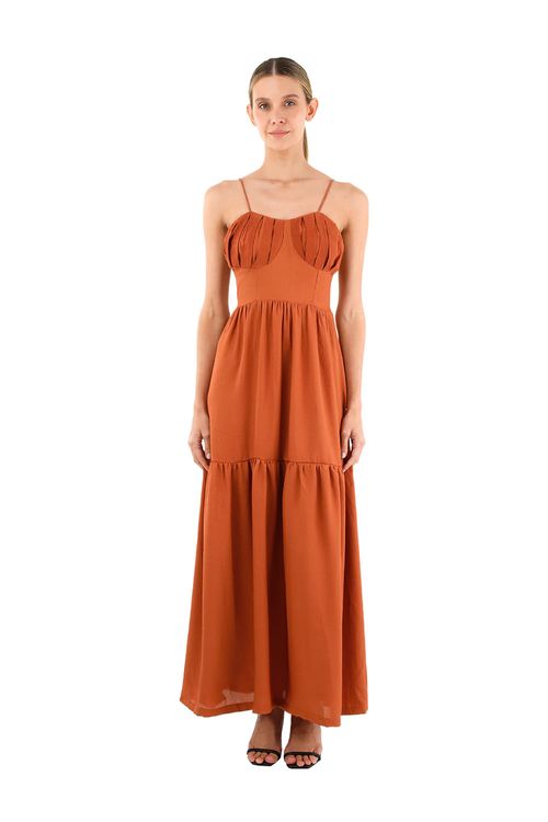Vestido Largo Reese Terracota