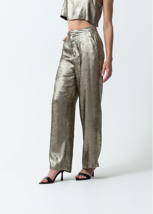 Pantalón brillante bota recta