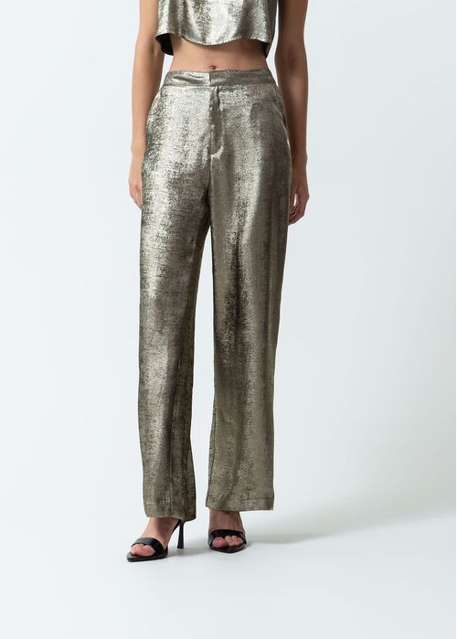 Pantalón brillante bota recta