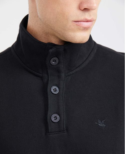 Buzo Cerrado con Cuello Alto y Media Perilla para Hombre