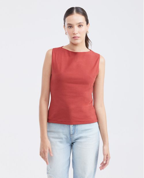 Camiseta con Escote Almendrado para Mujer