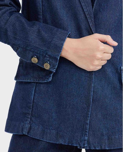 Blazer en Denim Azul Oscuro para Mujer
