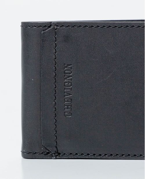 Billetera en Cuero Formato Horizontal Dos Alas con Portadocumentos No Extraíble para Hombre