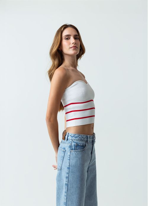 Camisa tejida con escote corazón