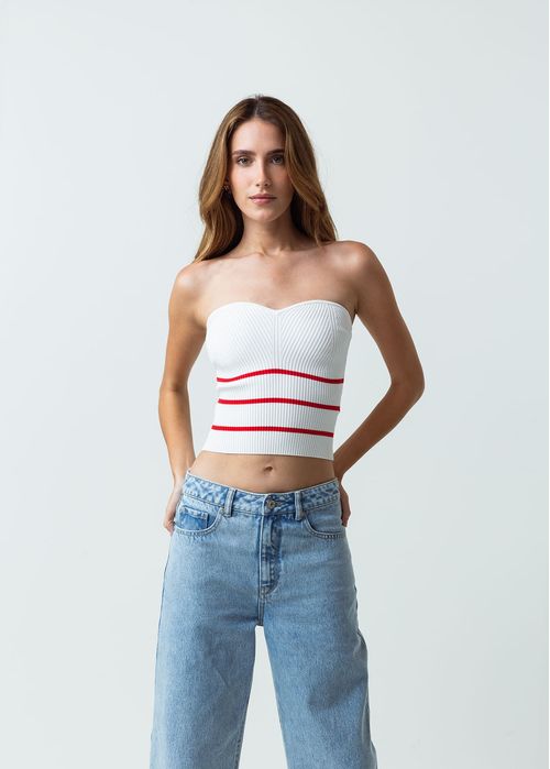 Camisa tejida con escote corazón