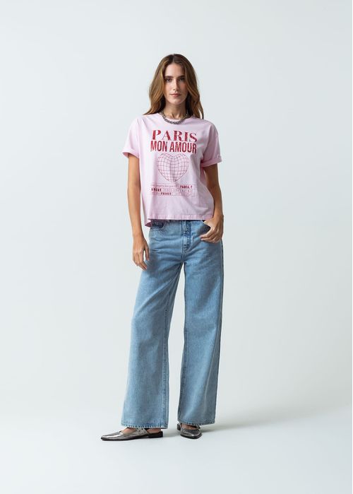 Camiseta básica estampada