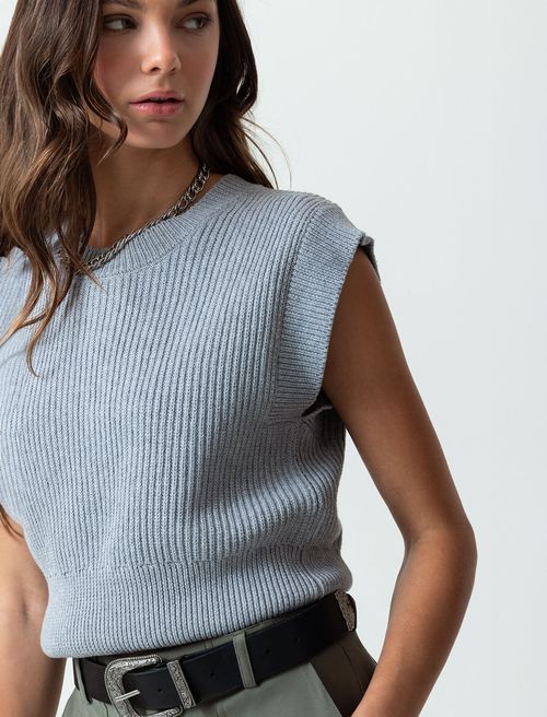 Camisa tejida manga corta