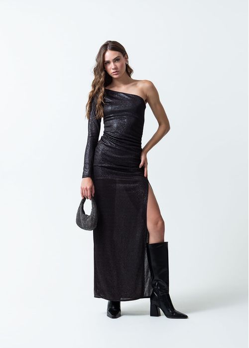 Vestido con efecto brillo