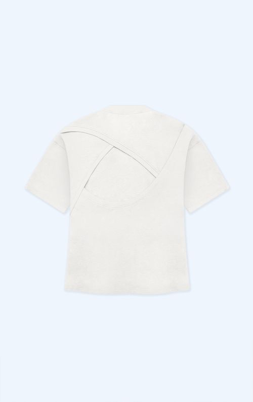 Camiseta manga corta con abertura en espalda para mujer