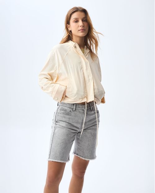 Chaqueta tipo parka corta para mujer