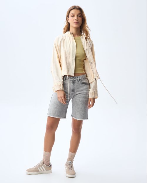 Chaqueta tipo parka corta para mujer
